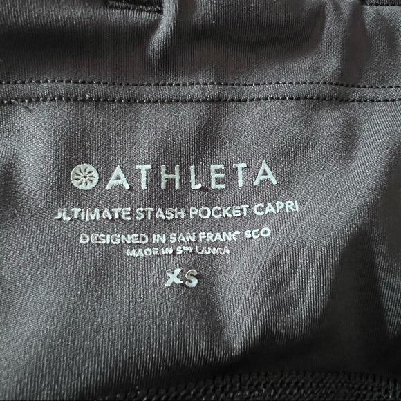Athleta Ultimate Stash Pocket Capri Solid Black Leggings Active Workout Gym - Picture 9 of 14